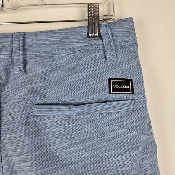 Volcom Mens Shorts Size 32‎ Blue Striped Casual Hybrid Beach Outdoor Skater - Picture 9 of 12